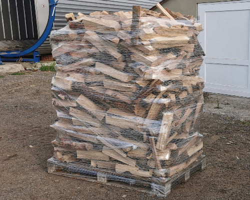 Schüttraummeter Brennholz frisch auf Palette